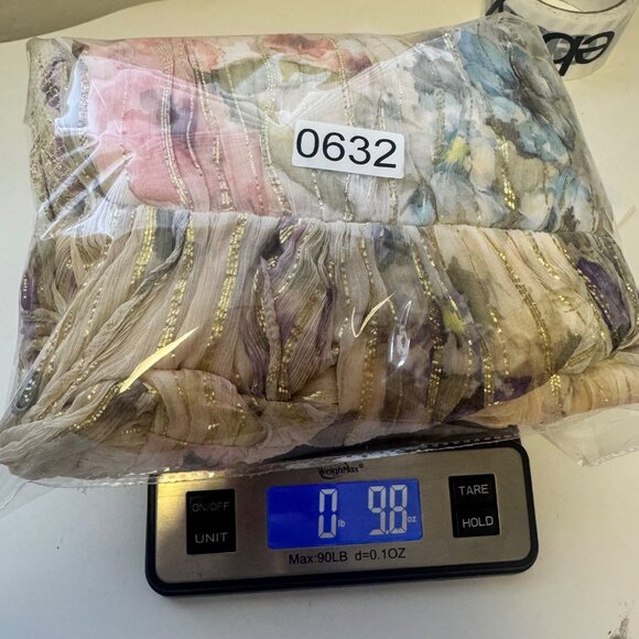 NEW Anthropologie Forever That Girl Lurex Mini Dress Floral Long Sleeve Medium - Picture 14 of 14